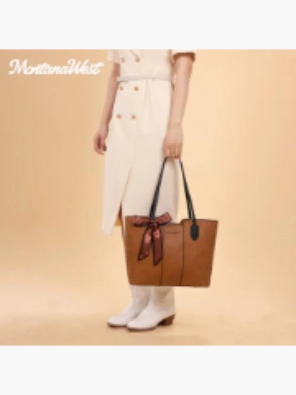 Vegan Leather Tote Bag Satchel Purse with Scarf Work Bag Women
